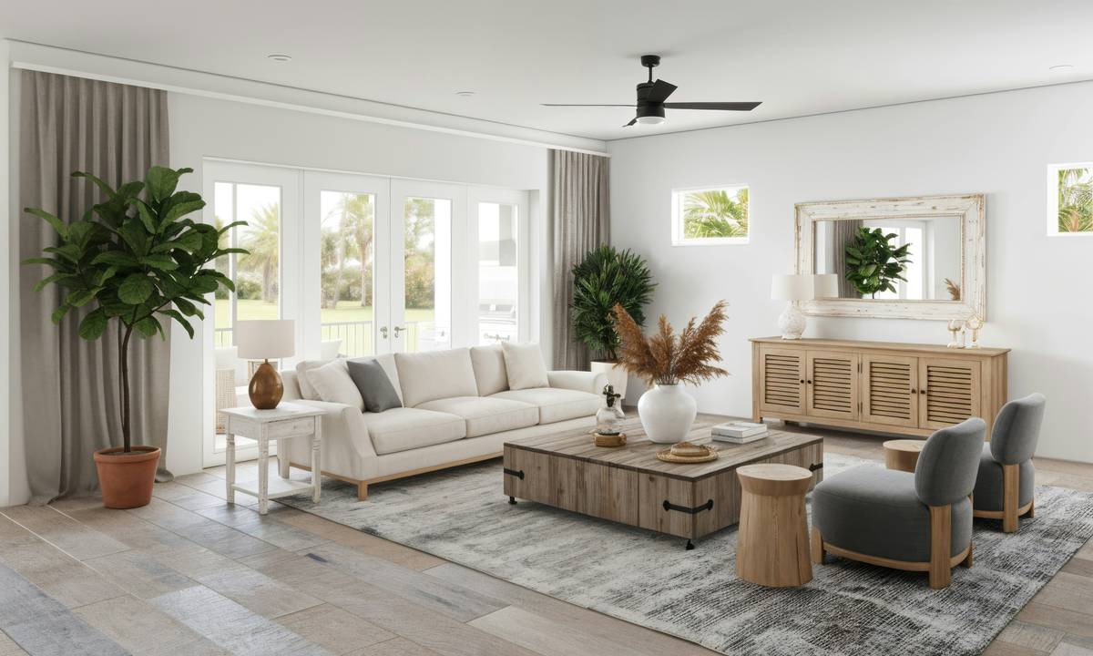 luxury farmhouse furniture styles bedroom with canopy bed and woven rug